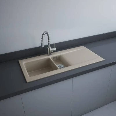 RAK Dream 1 Inset 1.5 Bowl Kitchen Sink 101cm W/ Overflow - All Colours 3 RAK Dream 1 Inset 1.5 Bowl Kitchen Sink 101cm W/ Overflow - All Colours - Image 3