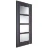 Zanzibar Ash Grey Pre-Finished 4 Glazed Clear Light Panels Interior Door - All Sizes