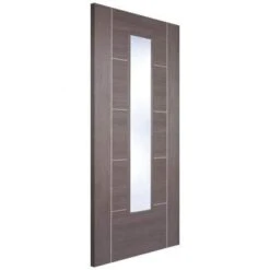 Vancouver Medium Grey Laminated 1 Glazed Clear Light Panel Interior Door - All Sizes