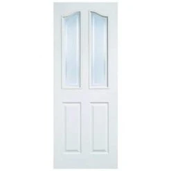 Mayfair Moulded White Primed 2 Glazed Light Frosted Light Panels Interior Door - All Sizes
