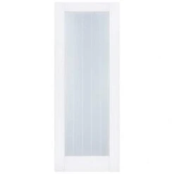 Moulded Textured Vertical White Primed 1 Glazed Clear With Frosted Lines Light Panel - All Sizes -Build4less Shop internal white moulded unfinished textured 1p 1l obscure lined clear glass vertical door texv1l p56119 153907 medium 5367a705 96dc 47ff 8f8d 52ea4a0ac72a