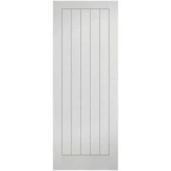 Moulded Textured Vertical White Primed 5 Panel Interior Door - All Sizes