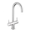 Adour Twin Lever Chrome Kitchen Mixer Tap