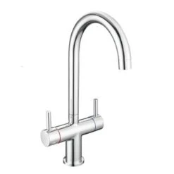Adour Twin Lever Chrome Kitchen Mixer Tap