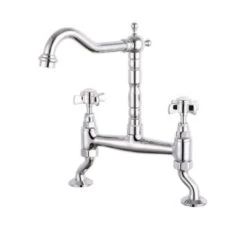 Velino Classic Cranked Bridge Kitchen Mixer Tap