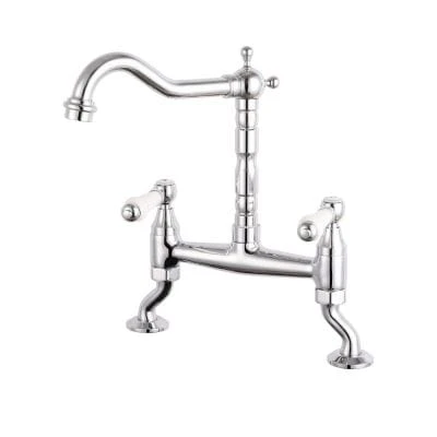 Utica Classic Cranked Bridge Kitchen Mixer Tap 1 Utica Classic Cranked Bridge Kitchen Mixer Tap