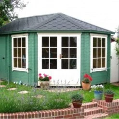 Leygrove Corner Log Cabin W/ Store - 10ft X 14ft