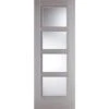 Vancouver Light Grey Pre-Finished 4 Glazed Clear Light Panels Interior Door - All Sizes