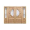 Empress Oak Unfinished 1 Double Glazed Bevelled Zinc Clear Light Panel External Door Sidelight - 457mm X 1980mm