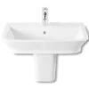 Roca The Gap Basin With Semi Pedestal 1 Tap Hole - 550 X 470 X 140mm