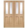 Malton Internal Oak Rebated Door Pair With Clear Bevelled Glass