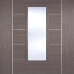Vancouver Medium Grey Laminated 1 Glazed Clear Light Panel Interior Door - All Sizes -Build4less Shop medium grey laminated vancouver glazed