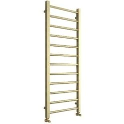 Aqua Mineral Round Bar Brushed Brass Towel Rail - All Sizes