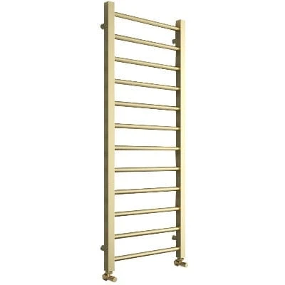 Aqua Mineral Round Bar Brushed Brass Towel Rail - All Sizes 1 Aqua Mineral Round Bar Brushed Brass Towel Rail - All Sizes