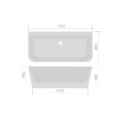 Aqua Mono Back To Wall Luxury Freestanding Bath - 1700mm X 800mm -Build4less Shop mono dimensions