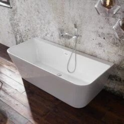 Aqua Mono Back To Wall Luxury Freestanding Bath - 1700mm X 800mm