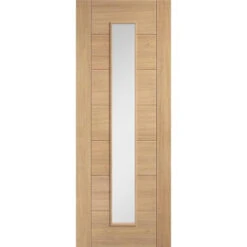 Oak Carini 1 Clear Light Panel Pre-Finished Internal Door - All Sizes
