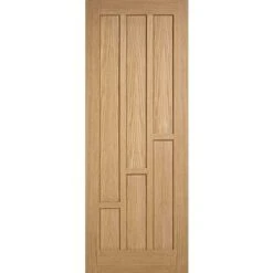 Oak Coventry 6 Vertical Panel Pre-Finished Internal Fire Door FD30 - All Sizes