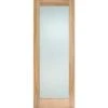 Oak Pattern 10 - 1 Glazed Frosted Light Panel Un-Finished Internal Door - All Sizes