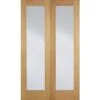 Oak Pattern 20 Glazed 2 Clear Light Panels Un-Finished Internal Door - All Sizes