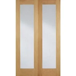 Oak Pattern 20 Glazed 2 Clear Light Panels Un-Finished Internal Door - All Sizes