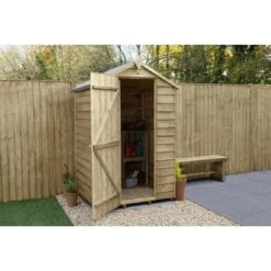 4LIFE Overlap Pressure Treated 4ft X 3ft Apex Shed - No Window