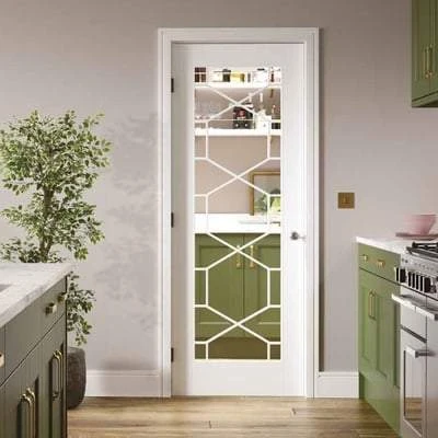 Orly White Primed Glazed Light Panels Interior Door - All Sizes 2 Orly White Primed Glazed Light Panels Interior Door - All Sizes - Image 2
