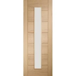 Palermo Original 1 Light Unfinished Oak Internal Door With Clear Glass