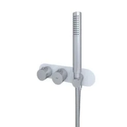 Round Horizontal Dual Outlet Thermostatic Concealed Shower Valve With Wall Outlet