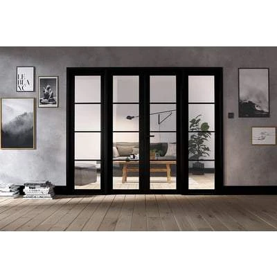 Soho Black Primed 16 Glazed Clear Light Panels Interior Room Divider - 2031mm X 2478mm 2 Soho Black Primed 16 Glazed Clear Light Panels Interior Room Divider - 2031mm X 2478mm - Image 2