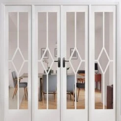Reims White Primed 20 Glazed Clear Bevelled Light Panels Interior Room Divider - 2031mm - 2478mm