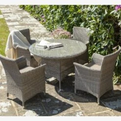 Serica 4 Seat Round Dining Set