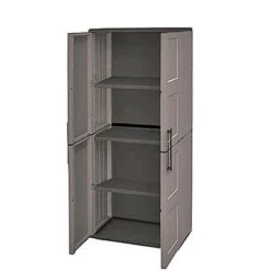 Plastic Storage Cupboard W/ Adjustable Shelving - All Sizes -Build4less Shop shire polypropylne large grey storage cupboard 2ft x 1ft 1 1
