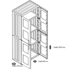 Plastic Storage Cupboard W/ Adjustable Shelving - All Sizes -Build4less Shop shire polypropylne large grey storage cupboard 2ft x 1ft 4 1