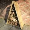 Tongue And Groove Triangular Log Store (Pressure Treated) - All Sizes