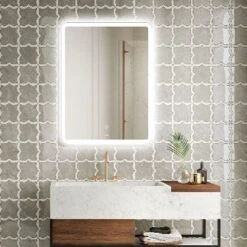 Aqua Sleek Rectangular LED Mirror With Demister Pad & On/Off Touch Sensor - 600 X 800mm