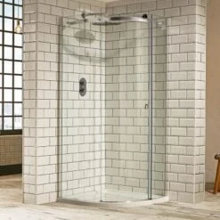 Sphere Curved Quadrant Shower Enclosure W/ Cut-Out Top Panel & 1 Sliding Door