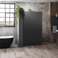 Mono Black Frosted Walk-in Front Panel Set - 1200 X 2000mm