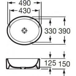 Roca Fuego Over Countertop 490mm Basin 0 Tap Holes -Build4less Shop ynsn9be 1